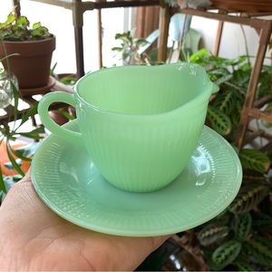 Jadeite Creamer & Saucer
